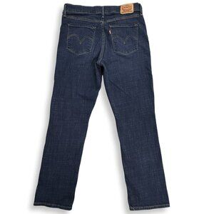 Levi Strauss Jeans Womens 8S Classic Straight Blue Dark Wash Stretch Denim 30x26